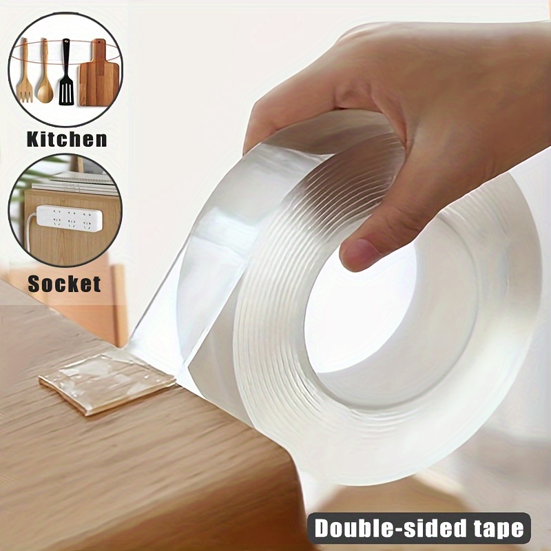 Double Sided Tape 0.39in x 16.5ft, Mounting Tape Heavy Duty, Removeable PE  Foam Tape Strips, Strong Adhesive Tape Waterproof Free Damage for Paint