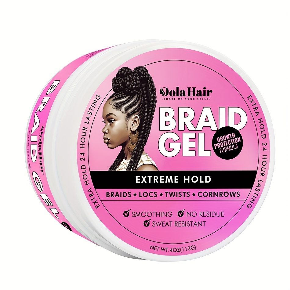 1PC(113.5g/4OZ) Hair Styling Braid Gel Extra Hold for Twist & Locks, Good  for Cornrows, Dreadlocks Hair Shaping Cream Edges Control Smooths Hair  Braids Wax , Hair Braiding Tool No Flake High Shine