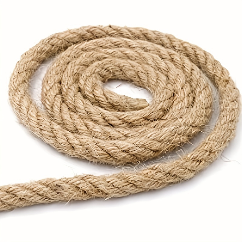 Cuerda de yute natural de cáñamo (1/2 pulgada x 50 pies), cuerda de yute  fuerte para manualidades, jardinería, decoración de hamacas