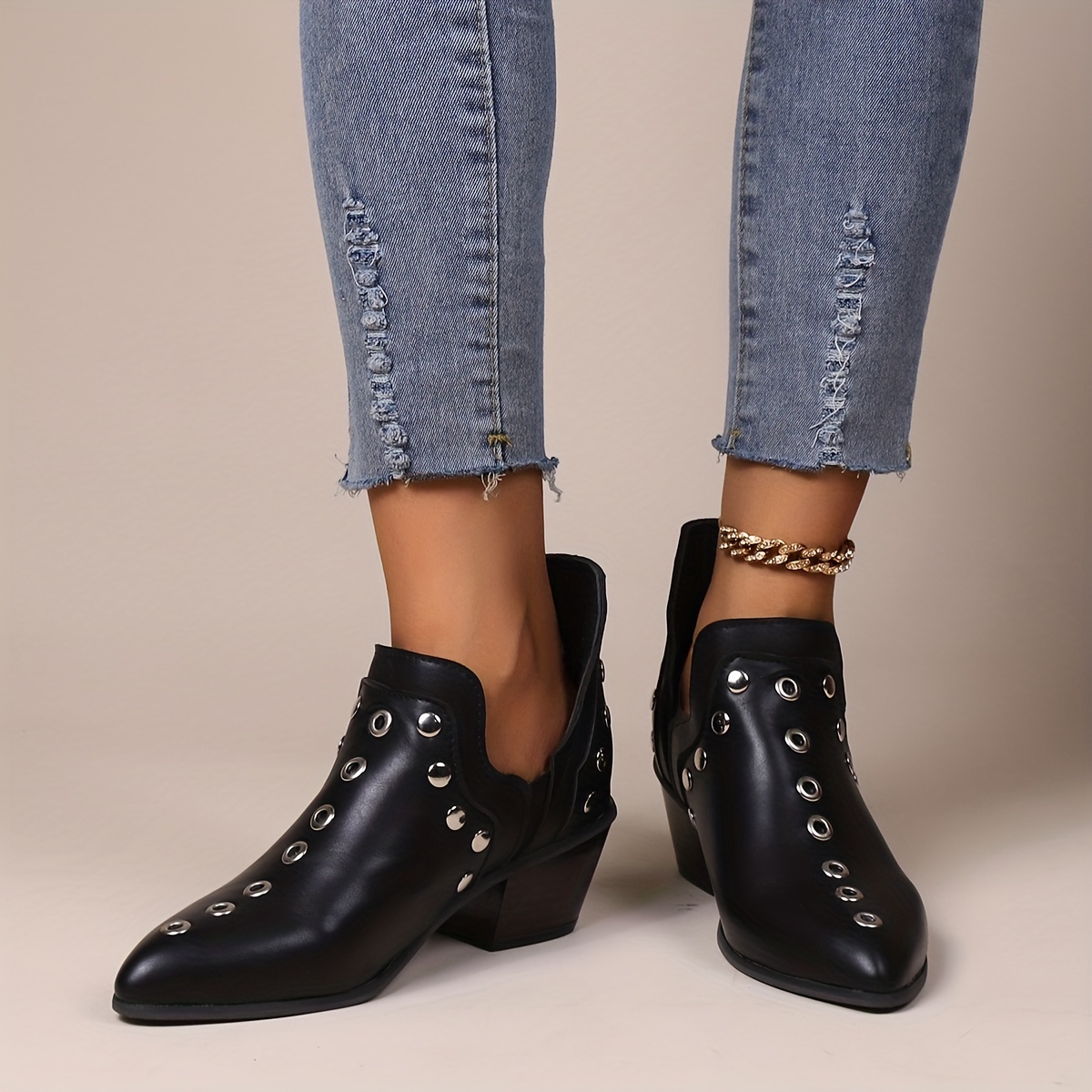 Flat studded chelsea on sale boots