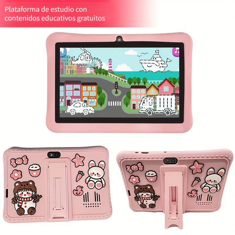 Paquete de Tablet de Aprendizaje para Niños Contixo de 7 pulgadas con  Bluetooth, Android, y Cámaras Duales de Contixo