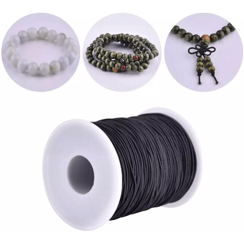 10 Yards Elastic Cord, 5mm Width White Elastic Flat Belt Stretchy Elastic  String Trim,for Creating All Types of Bracelets and Necklaces. 