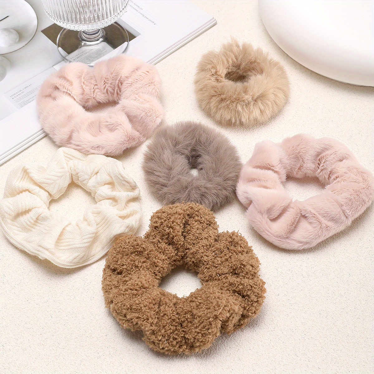 Animal Doll Decor Faux Fur Hair Scrunchies Fur Hair Ties - Temu