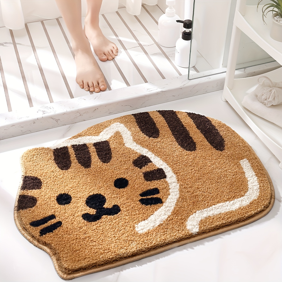 Cute Black Cat Rug by ValentinaDesign