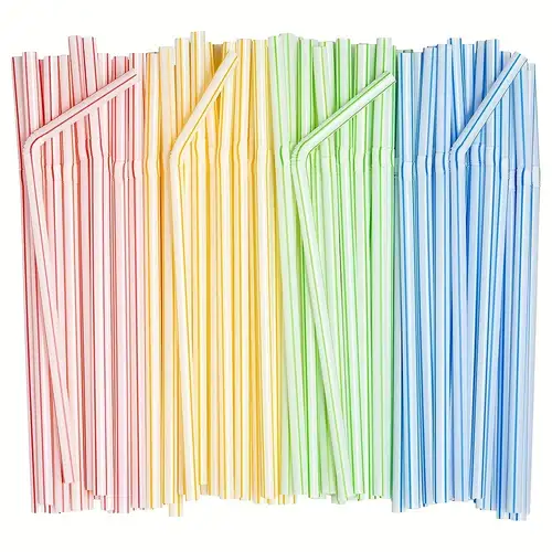 Starbucks Coffee Colorful Straw Set Of 4 Straws Rainbow Stripes Straw