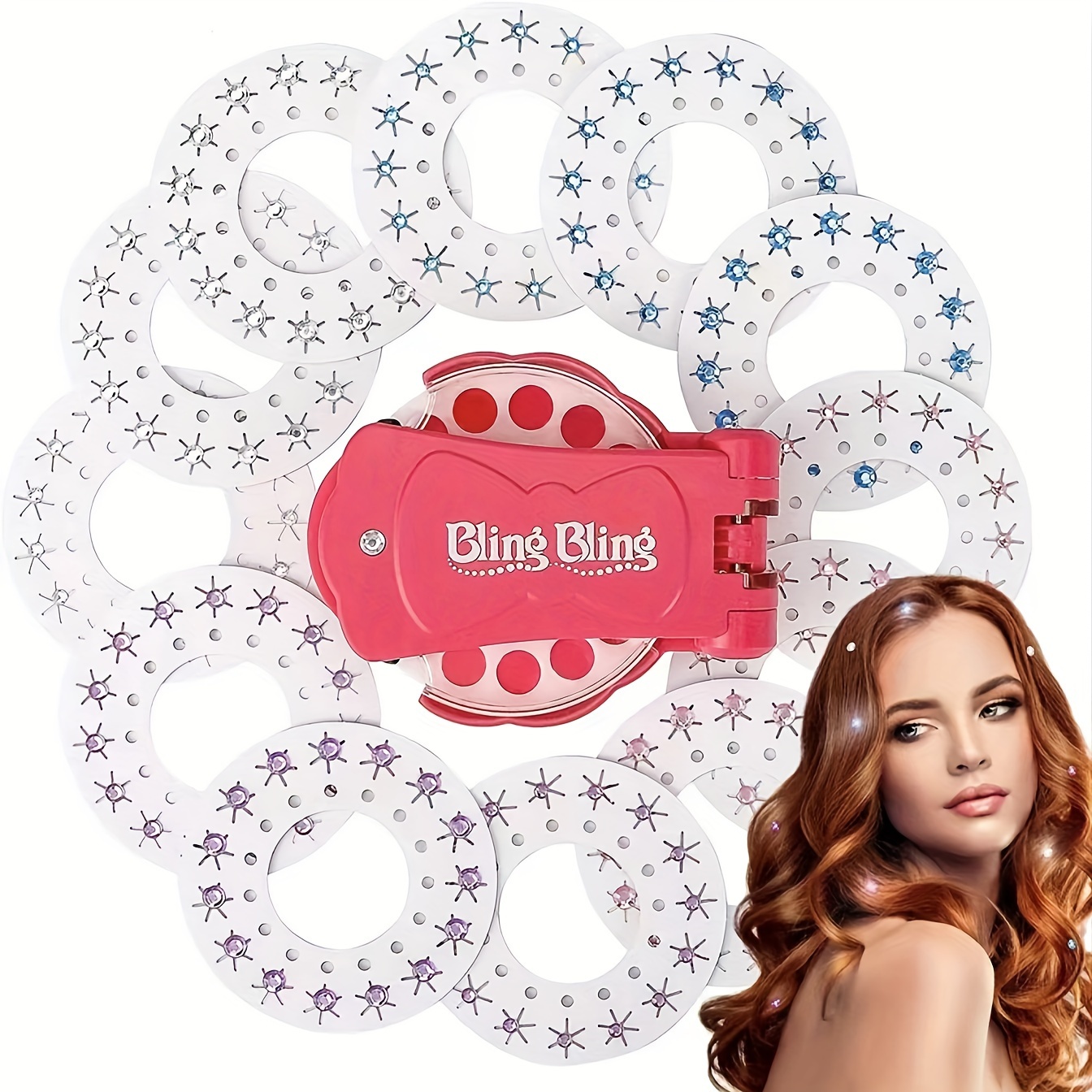 360 Gems Kit Hair Gems Machine Princess Girls Make Up Toy Set DIY Crystal  Rhinestone Sticker Hair Decoration for Girls Toy Gifts