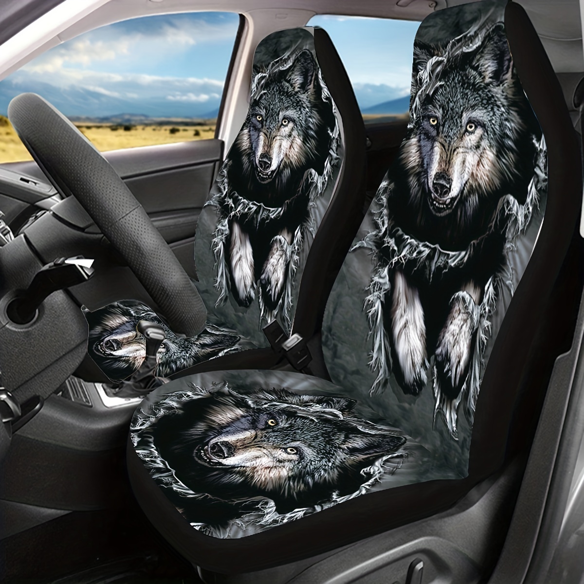 Universal Car Starry Wolf Pattern Floor Mat Full Surround - Temu