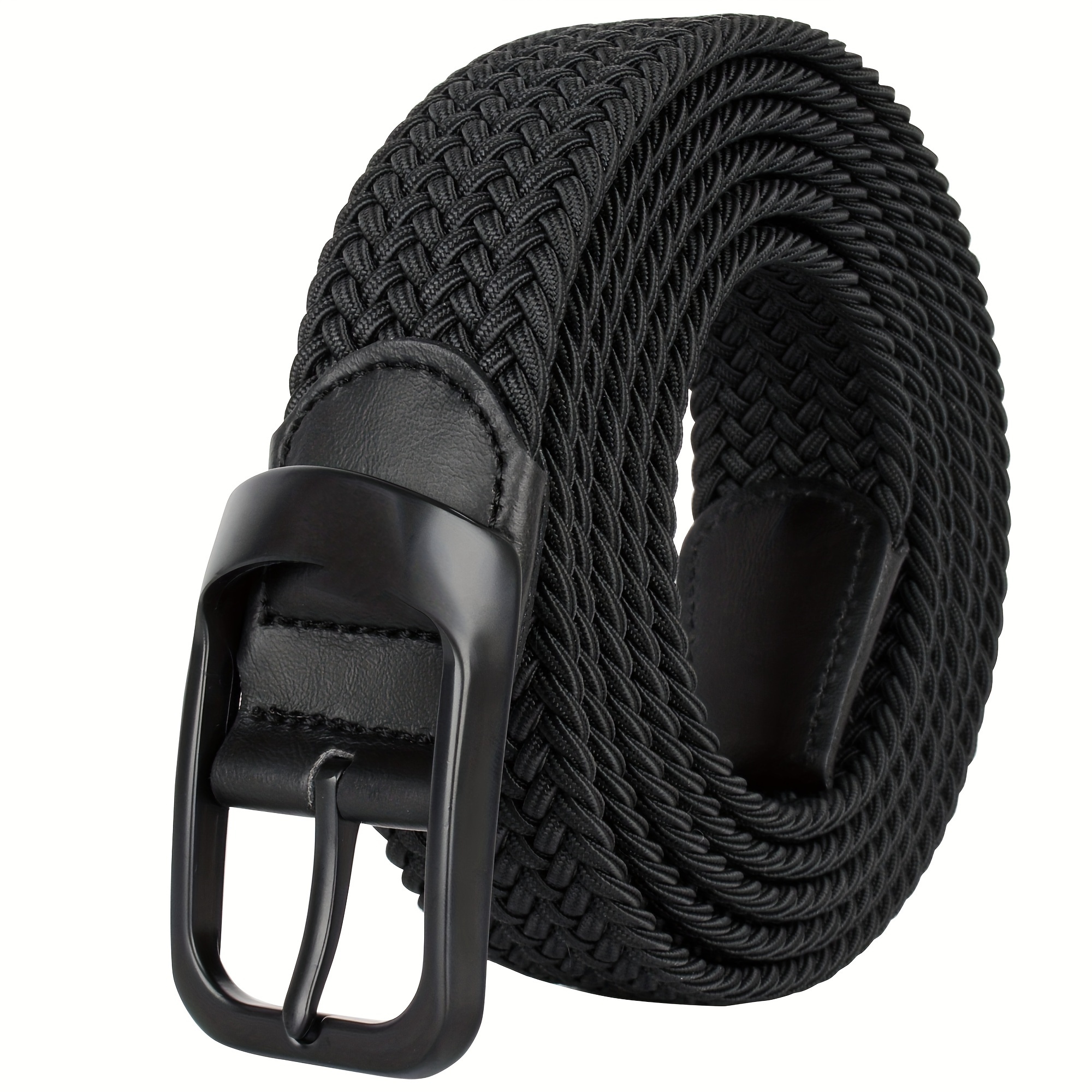 Cinturón elástico para hombre y mujer, correa de cuero genuino, tejido de  lona elástica, accesorio de ocio de alta calidad - AliExpress