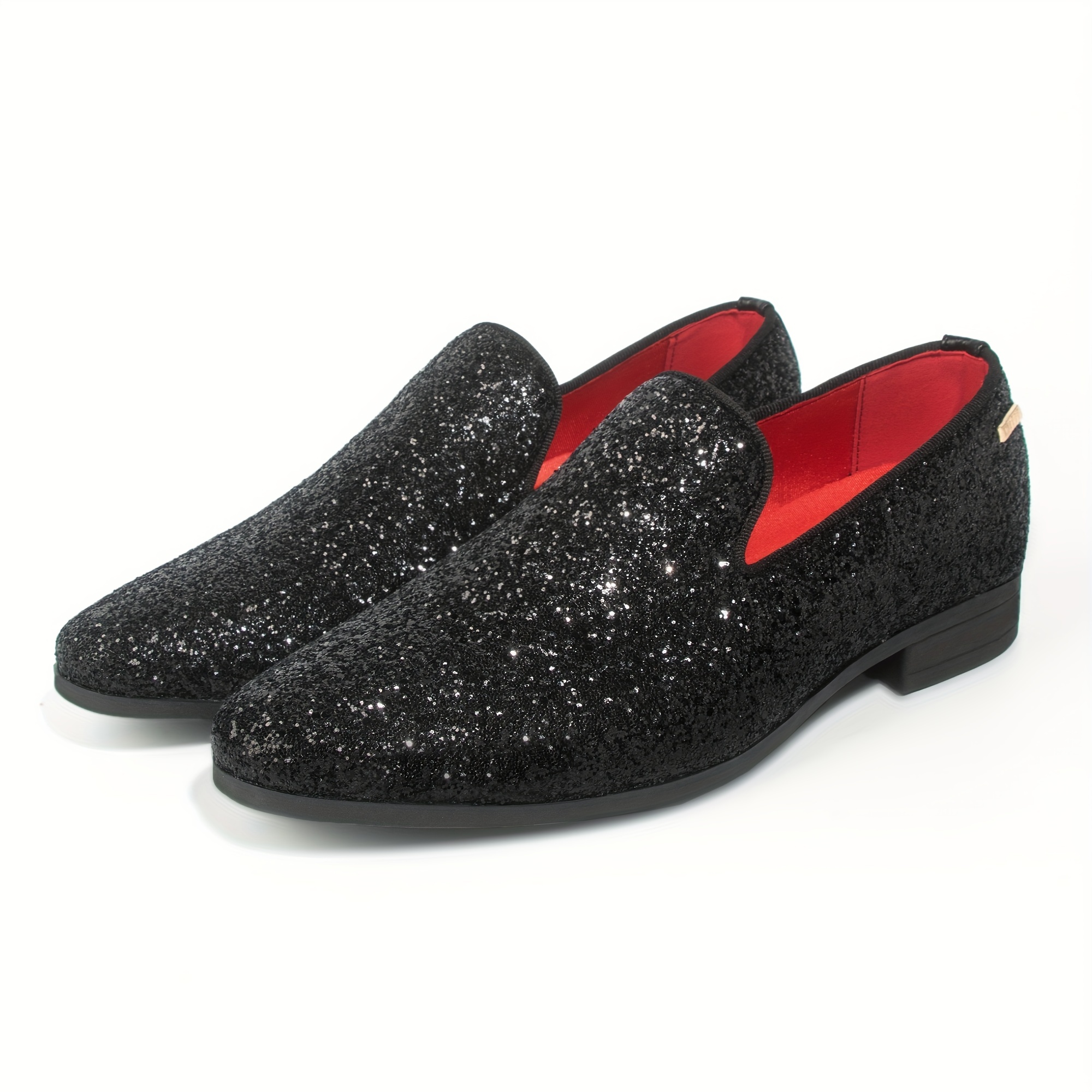 Mens black hot sale glitter shoes