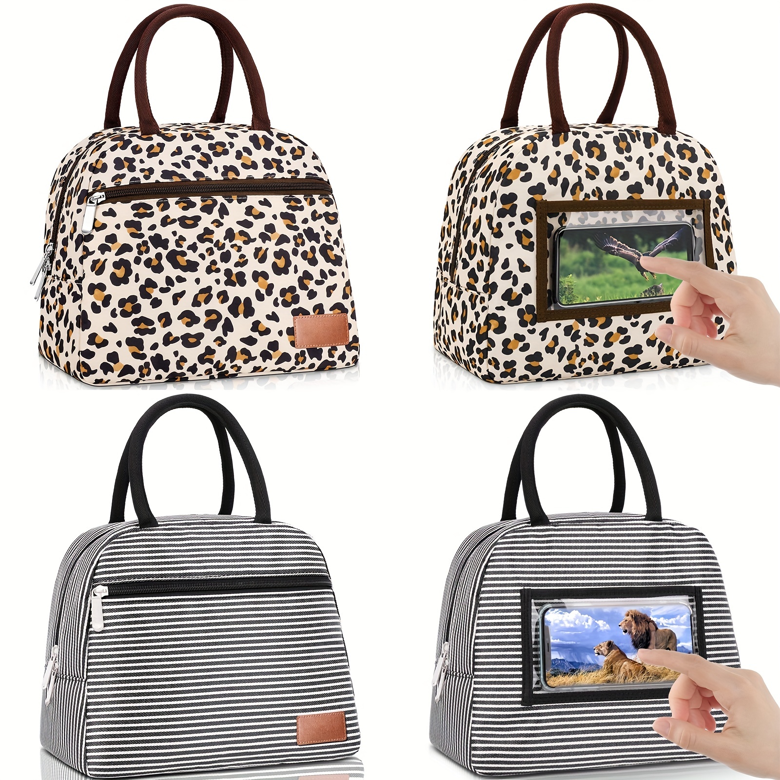 Cool Boy Tiger Head Leopard Print Lunch Bag Insulated Lunch - Temu