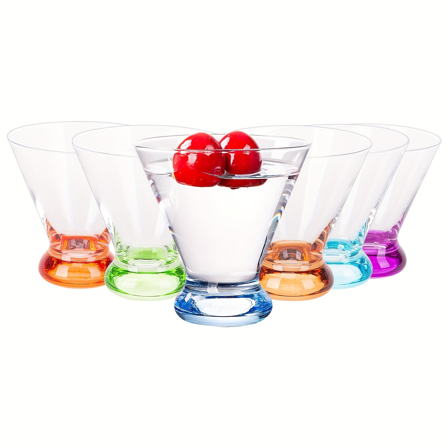 LAV Crema 6-Piece Stemless Martini Glasses & Glass Dessert Cups