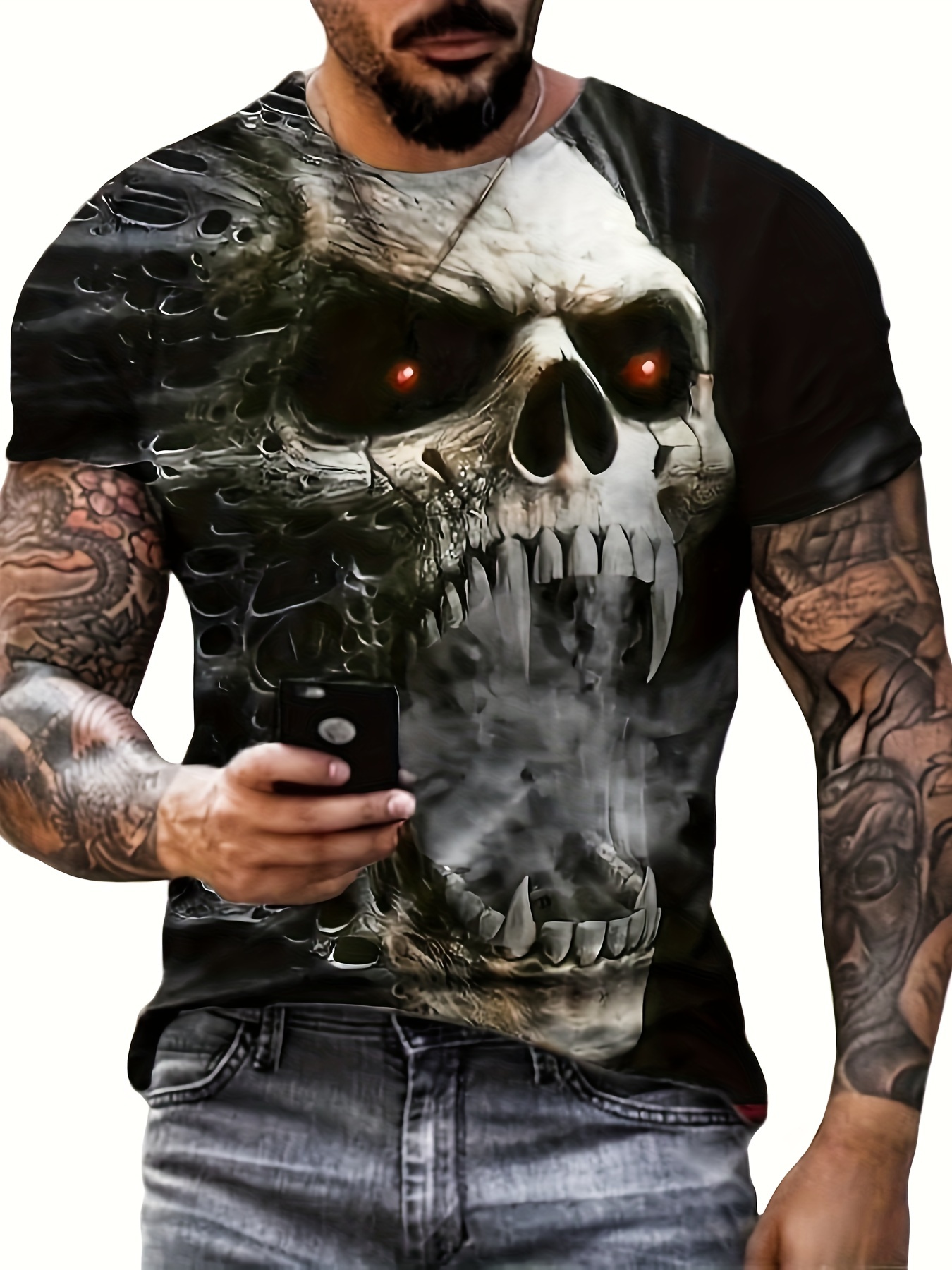 Camisetas De Calavera Para Hombres Temu