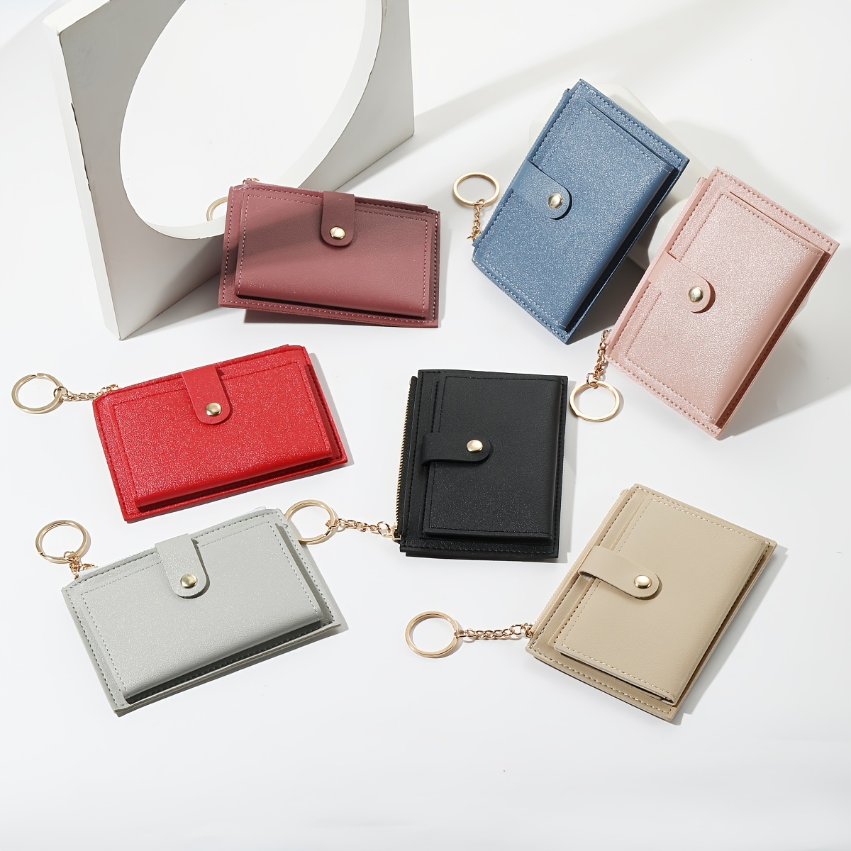 Hand-held Mini Wallet Clutch Bag Coin Purse Key Ring Pendant Bag Simple  Card Bag