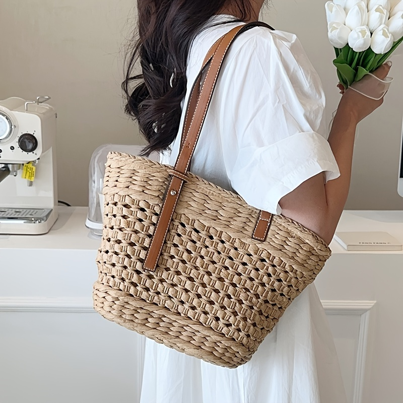 Summer Golden Chian Conch Rattan-weaved Beach Bag