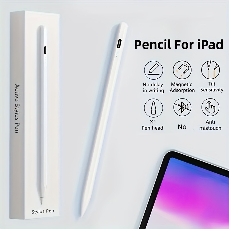 Lápiz óptico para iPad, iPad Pencil de 9ª generación con rechazo de palma,  lápiz capacitivo de carga rápida compatible con iPad Pro 11/12.9 pulgadas