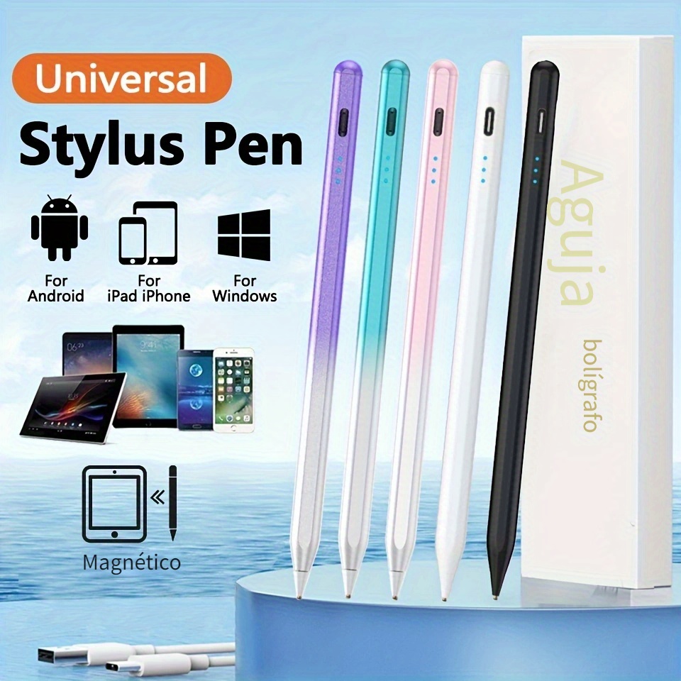 Boli Stylus Para Pantallas Táctiles, Bolígrafo Con Disco Y Fibra Con Tapa  Magnética, Para Iphone/ipad Pro/mini/air/android/microsoft/surface Todos  Los Dispositivos De Pantalla Táctil Capacitivos, Regalo Dorado Para  Cumpleaños/pascua/día Del Presiente