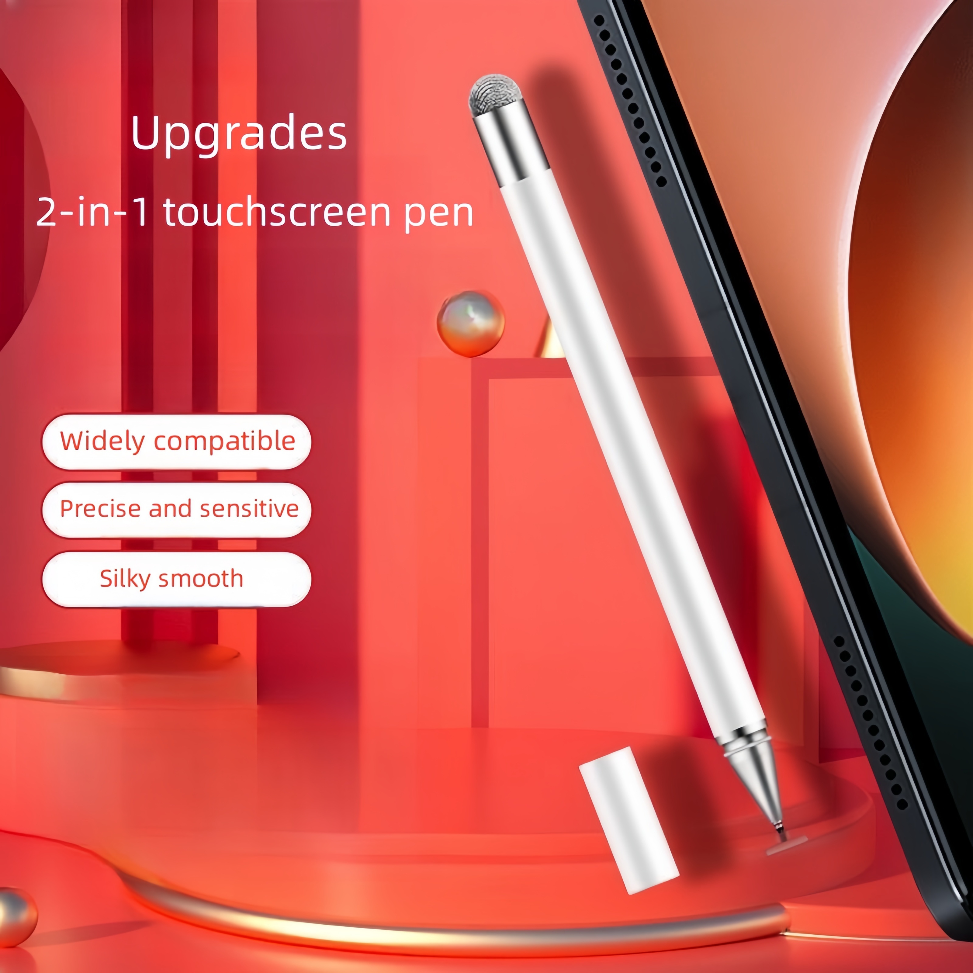 Lápiz capacitivo 2 en 1 para pantallas táctiles (paquete de 3 unidades,  azul/rosa/morado) de alta precisión 2 en 1 para  iPad/iPhone/Samsung/Android