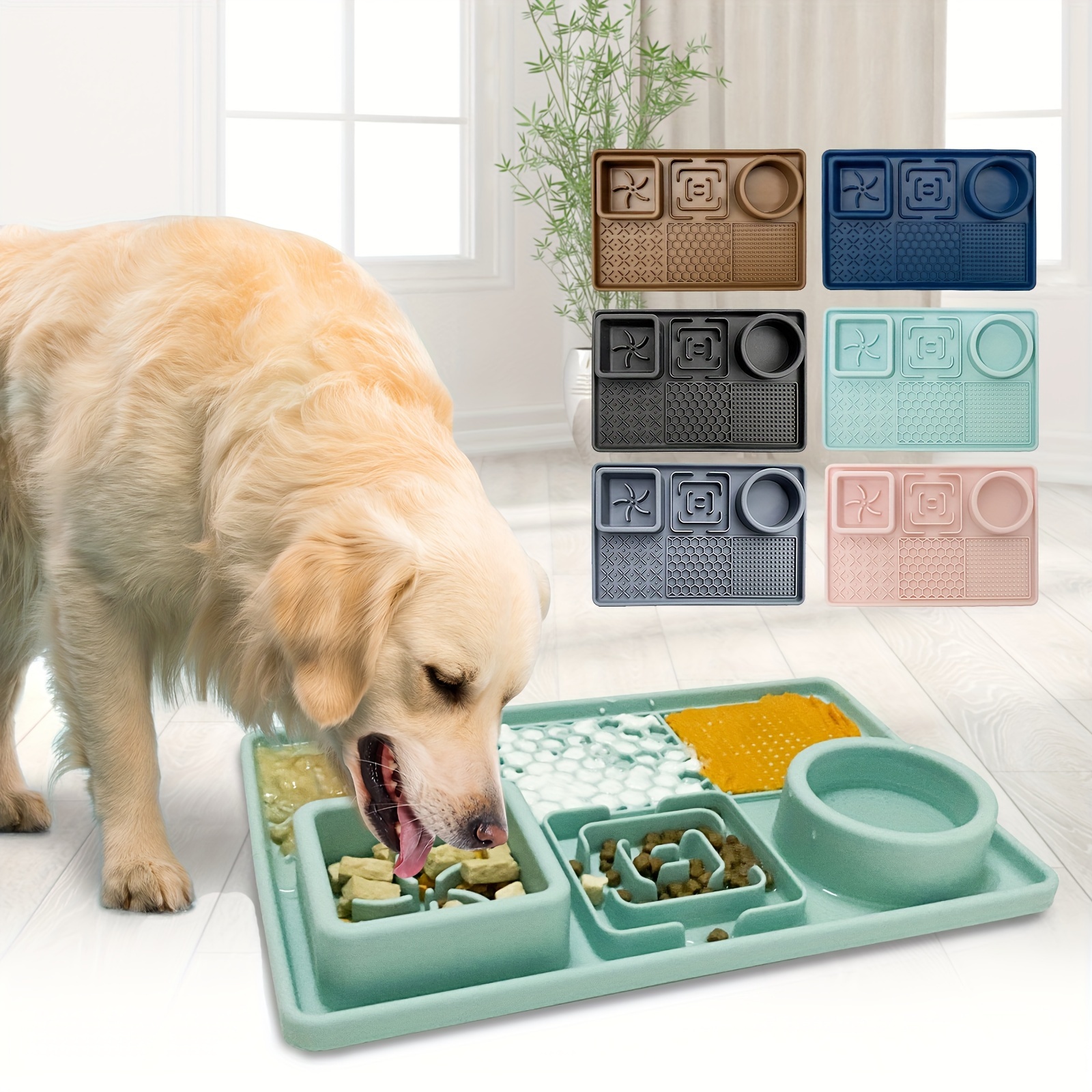 Dog Slow Feeder Puzzle Toys, Dog Food Slowly Leaking Out Toys Cat And Dog  Slow Food Silicone Pad Food Plate - Temu