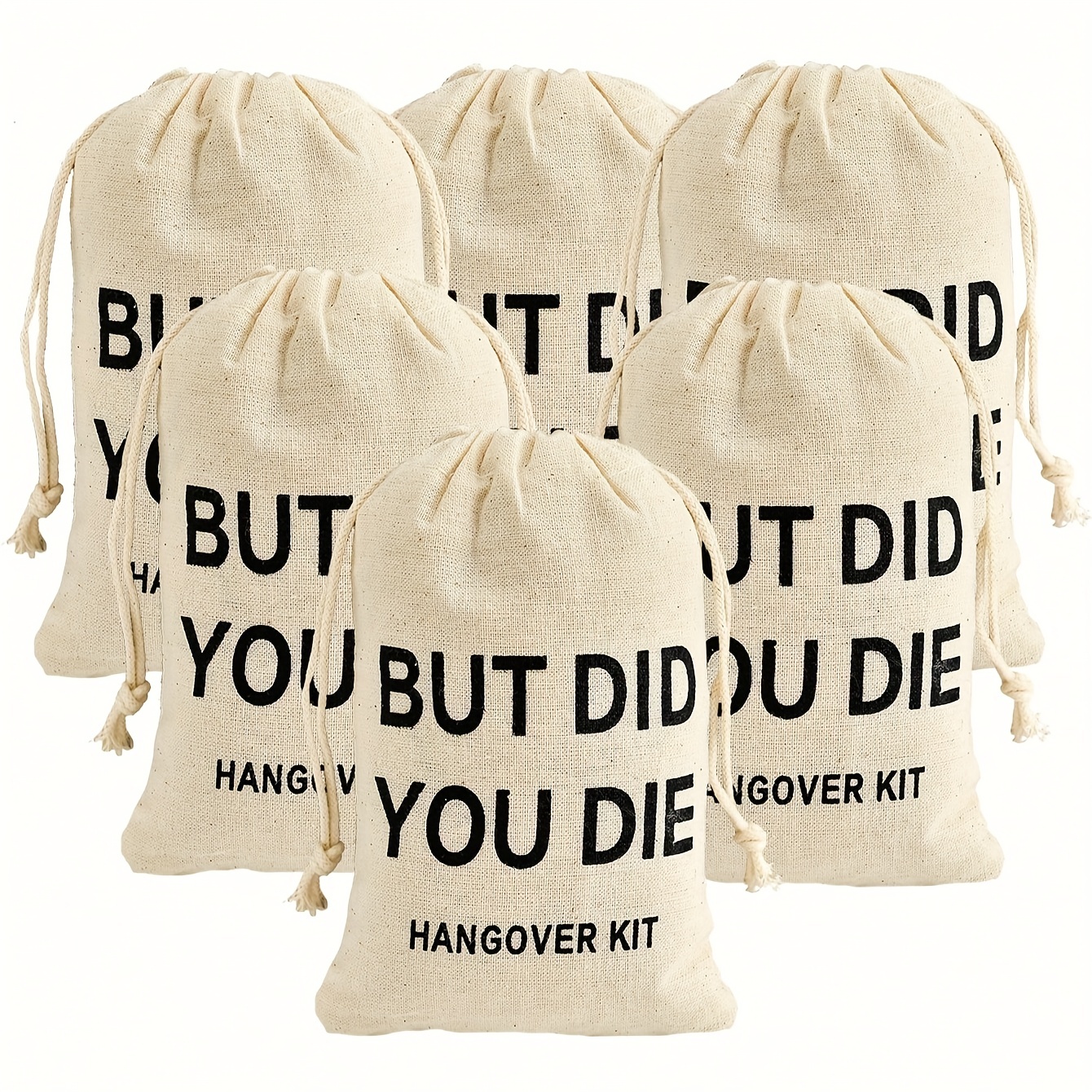 Hangover Kit Burlap Bags With Drawstring Emergency Survival - Temu