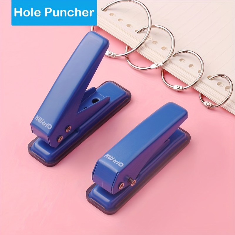 0.2 Single Hole Punch Handheld Hole Puncher with Soft Grip Square Shape, Green | Harfington