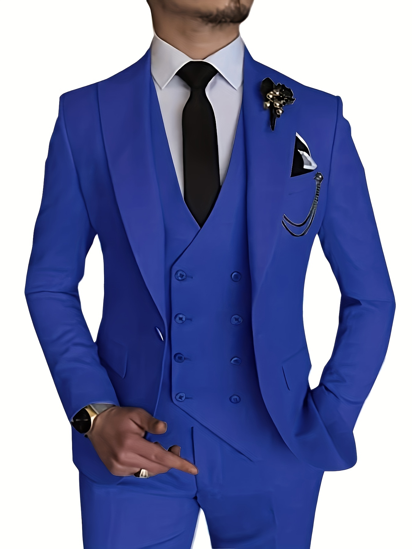 Navy Blue Suit for Men, 3 Piece Suit for Groom and Groomsmen, Elegant Wear  for Office Wear, Party Wear, Prom, Dinner, Wedding. -  Canada