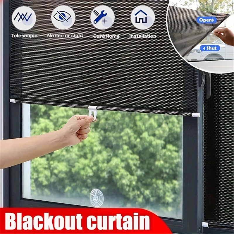 Black Punch Free Velcro Blackout Curtain Shading Anti-uv For