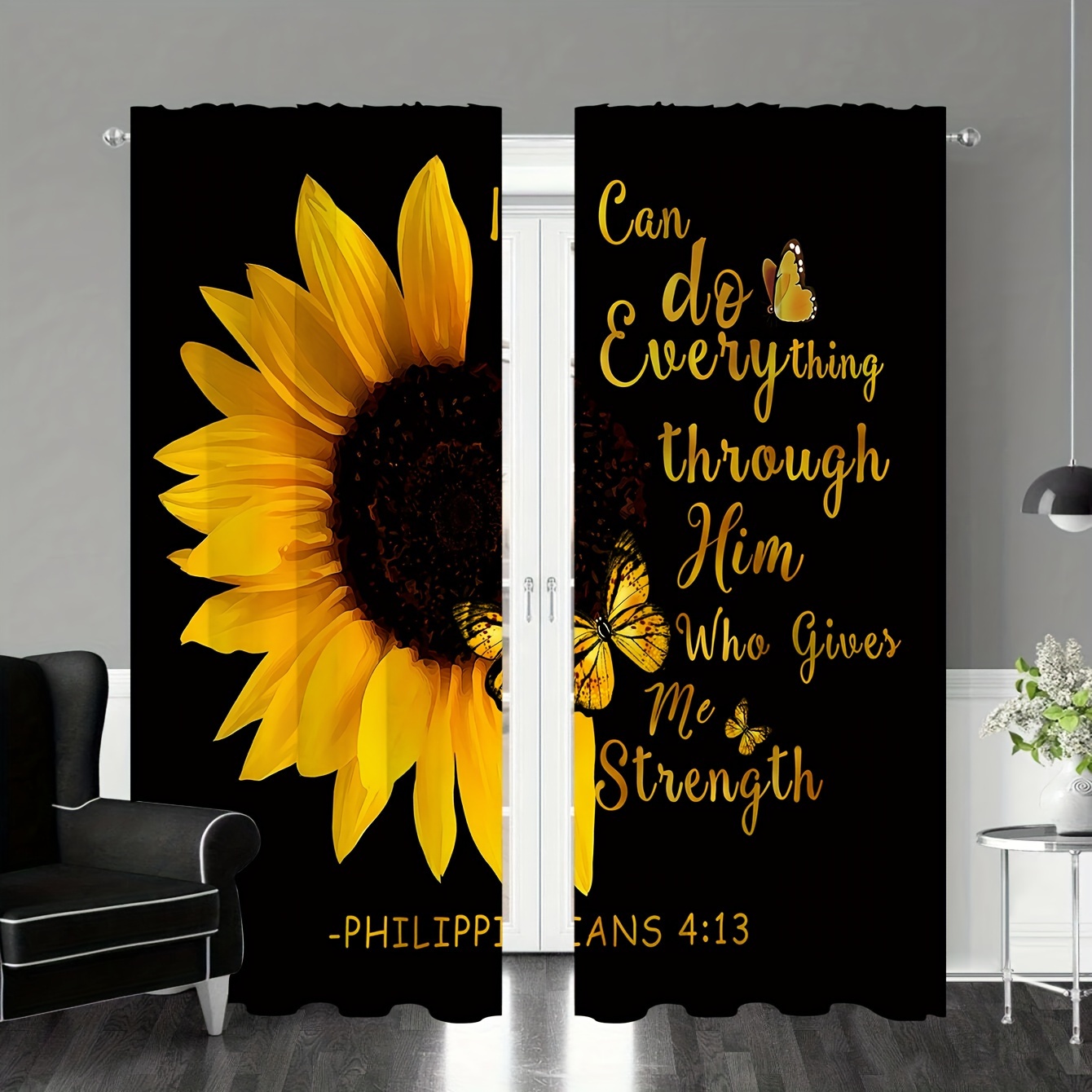 Sunflower / Butterfly Print Rv Door Window Shade Cove - Temu