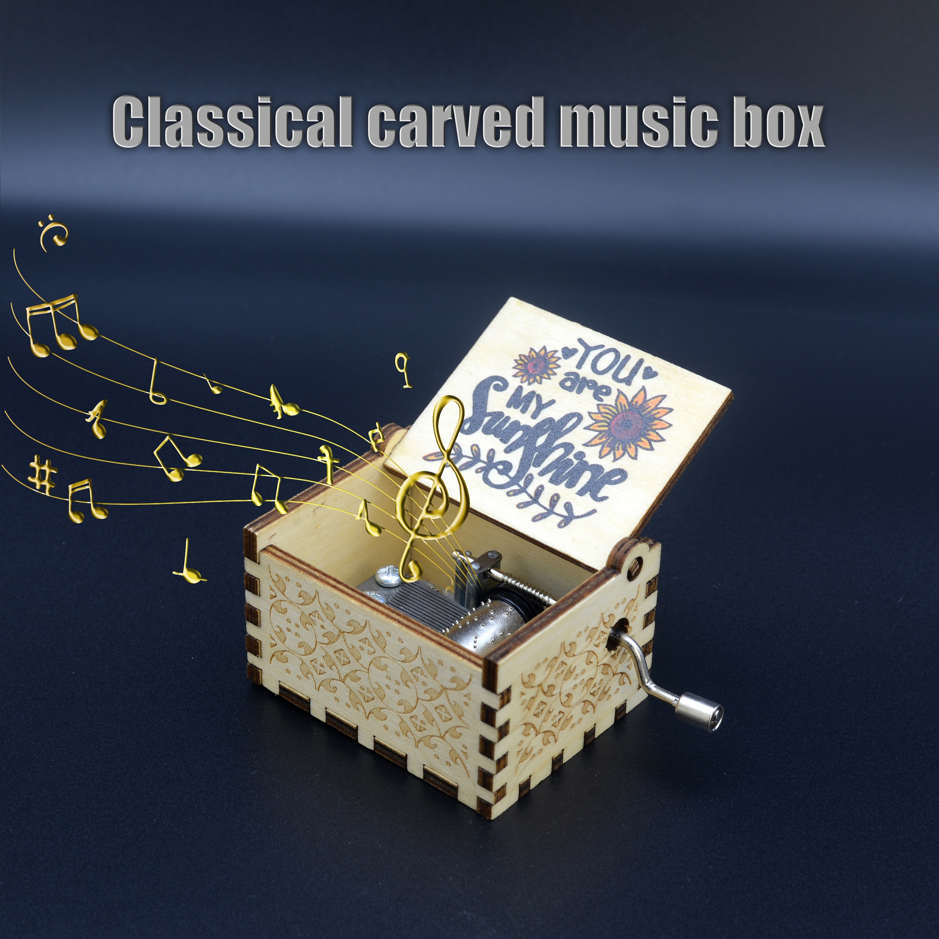 Memory Cats Musical Caja de música de madera de manivela personalizada con  grabado personalizado -  México