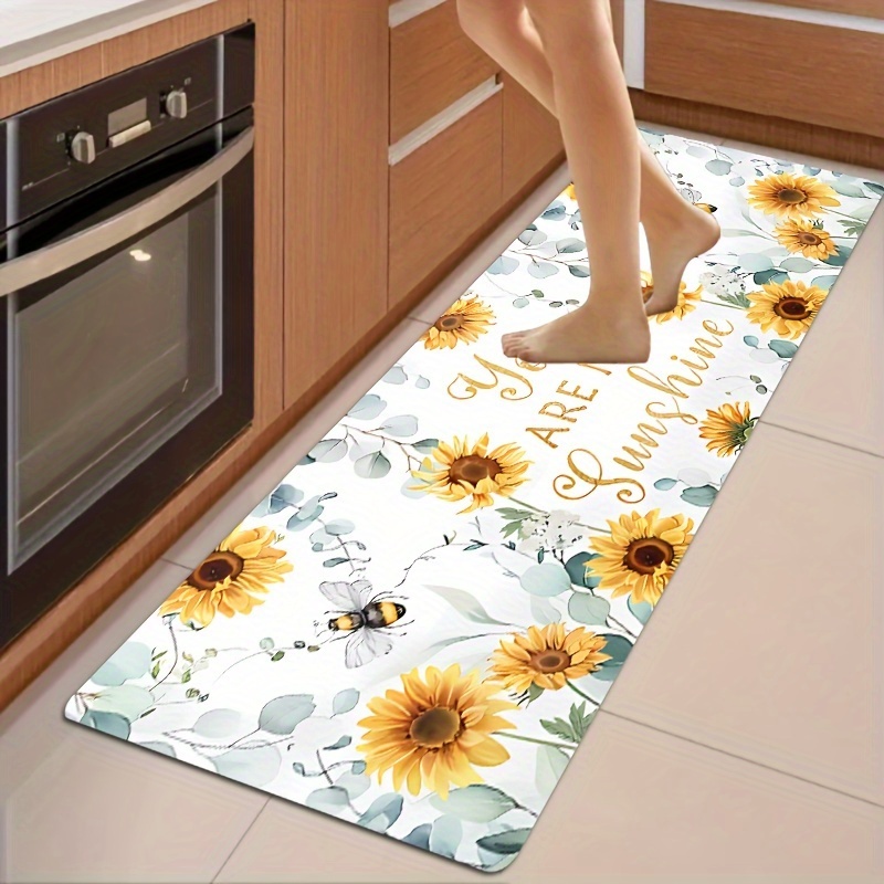 1pc Sunflowers Kitchen Mat Alfombra Antideslizante Piso - Temu