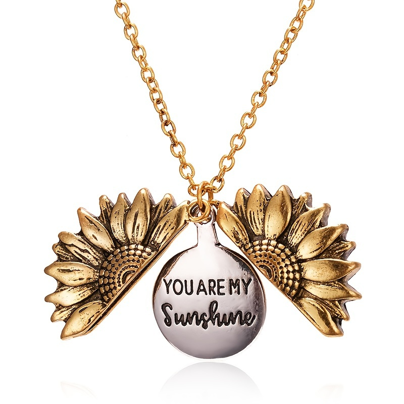 Sunflower Necklace – Silver Stamped Jewelry