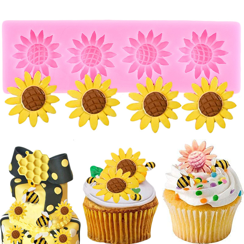 Big silicone cake molds bread pastry mold large sunflower design