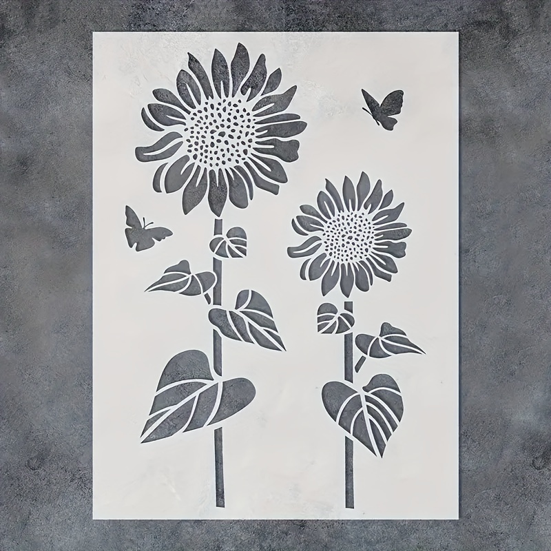 Sunflower Butterfly Painting Stencils Reusable Pet Laser - Temu Australia