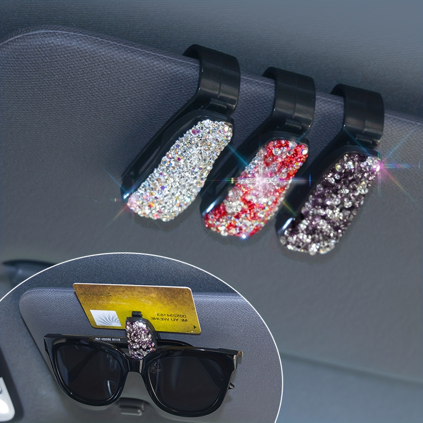Soporte de almacenamiento para gafas de sol de coche, montaje en pared,  soporte de escritorio automático, accesorios de coche, 2 uds. - AliExpress
