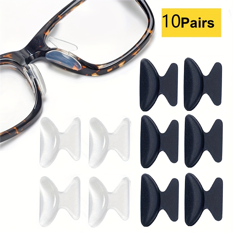 10 Pairs Adhesive Glasses Nose Pads D-Shaped Non-Slip Heightening