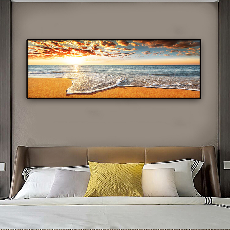 Ocean Decor Beach Wall Art Pictures for Bedroom Living Room Beach Wall Decor  Art Ocean Decorations Home Kitchen Paintings Canvas Wall Art Framed Beach  Decor Seagulls Light Clouds Waves Artwork20X40 : 