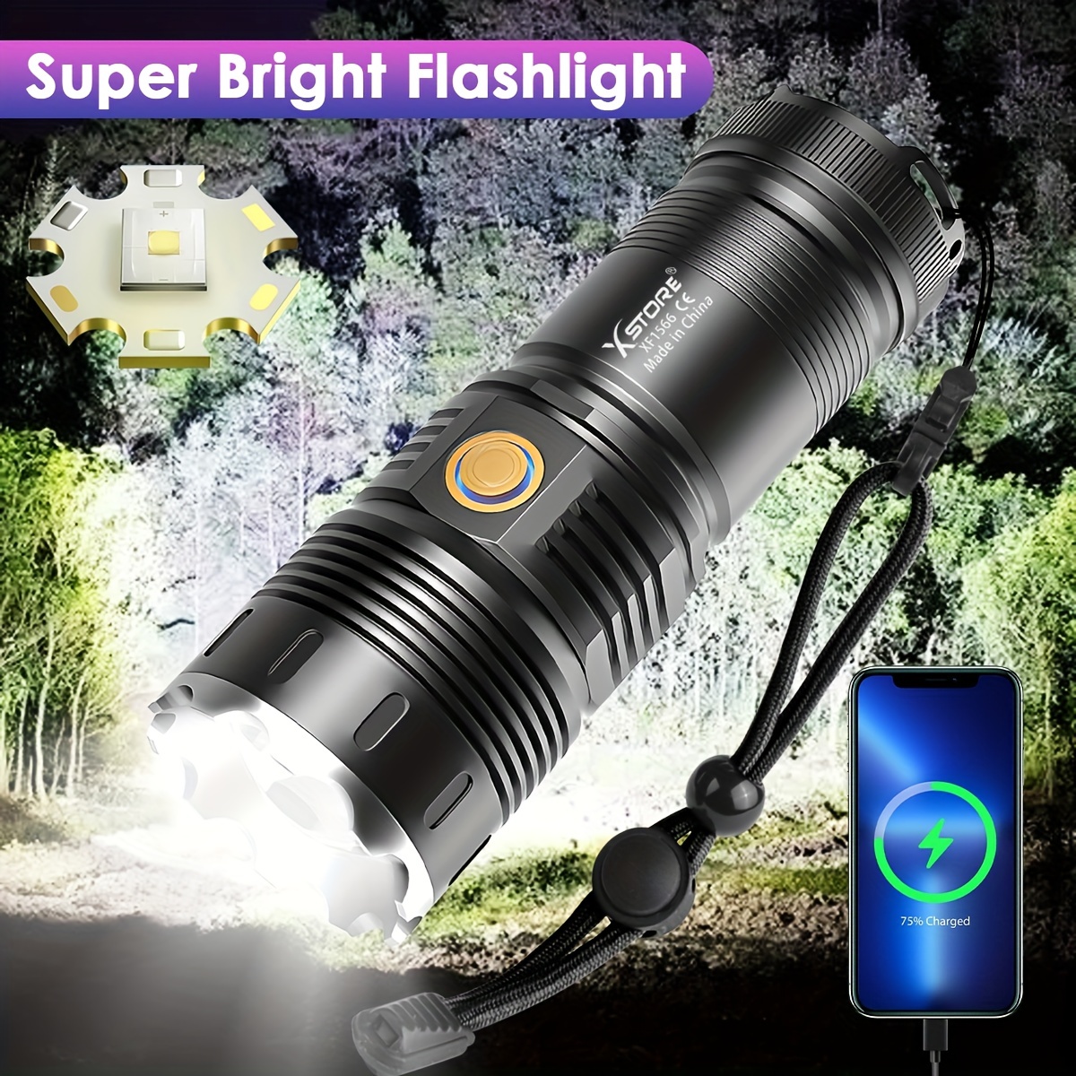 Linterna frontal recargable súper brillante de alta potencia, linterna de  pesca LED de alta potencia, potente faro de alto rendimiento, linterna de