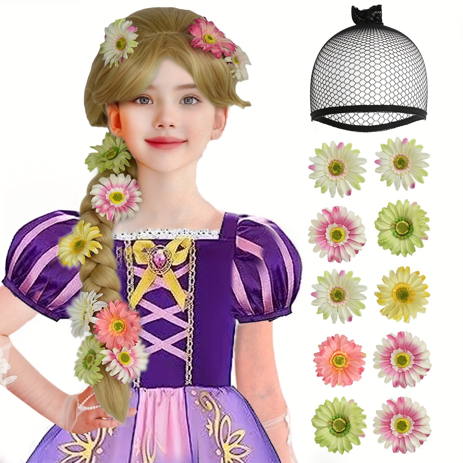 Raiponce Fille Princesse Robe Led Light Up Enfants Party Cosplay