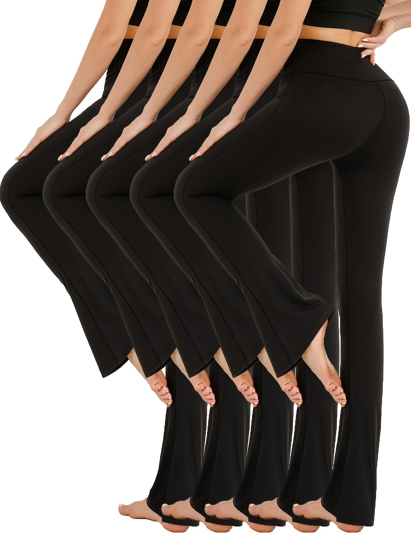 Flare Leggings for Women Y2k High Waist Bell Bottom Trousers Vintage Tummy  Control Wide Leg Yoga Pant