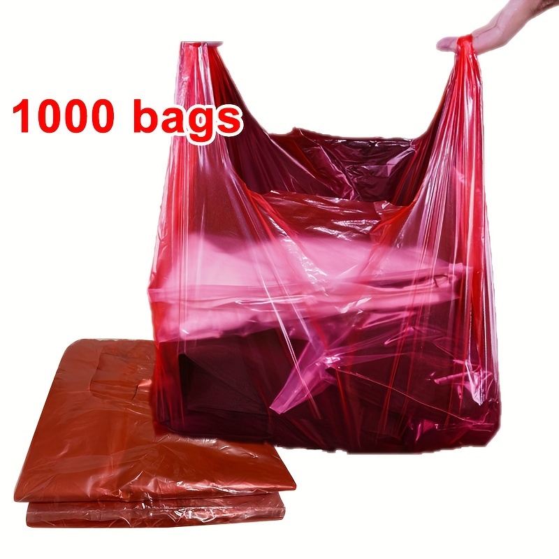 Value Pack 500pcs Valentine's Day Plastic T-shirt Bags (12..59x 6.3 X  22in), Creamy pink - Bulk Plastic Bags, Shop Little Red Love Bags, Grocery  Bags