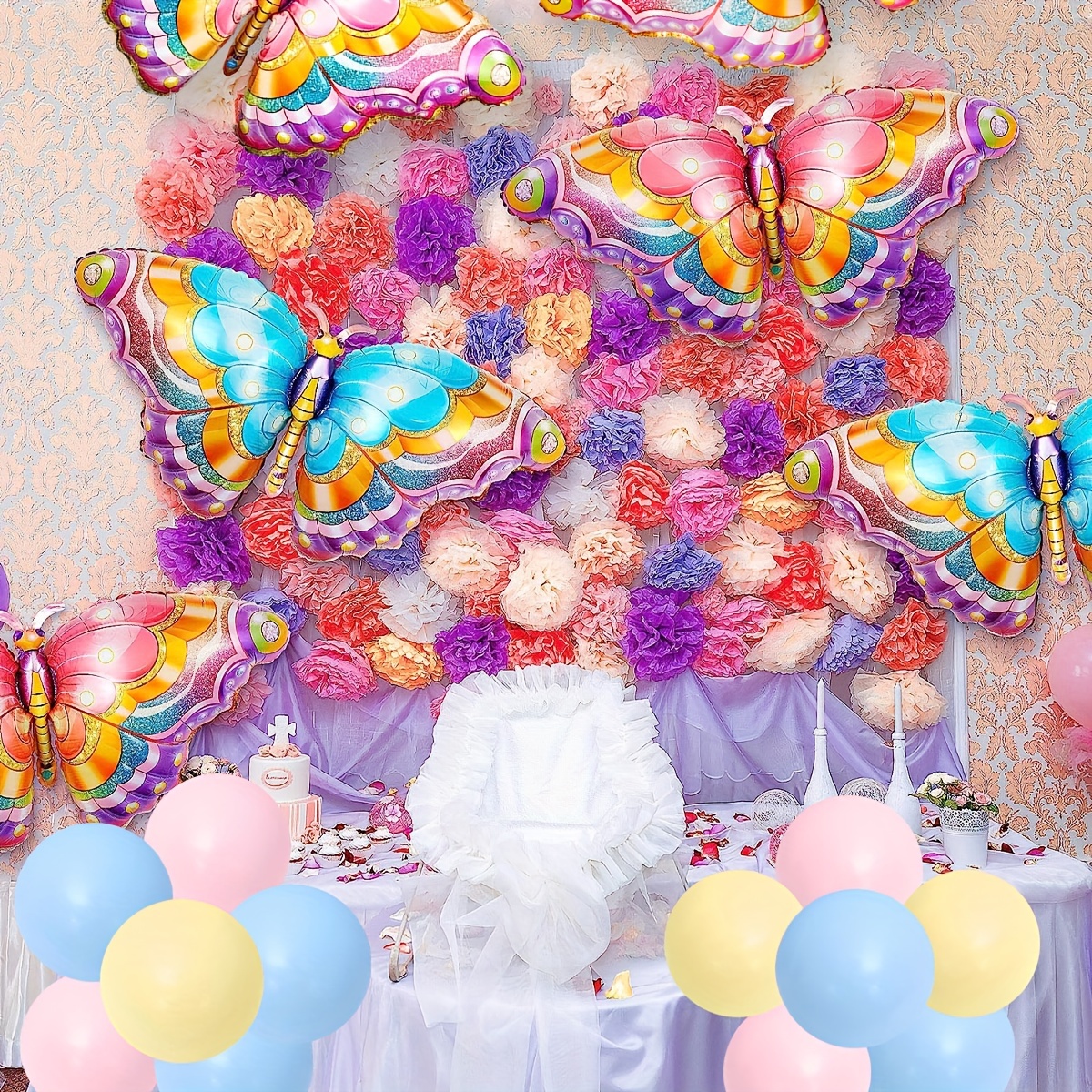  Globos de decoración de fiesta de princesa de hadas para fiesta  de cumpleaños, Decoración perfecta de globos de helio con temática de  hadas florales del país de las maravillas