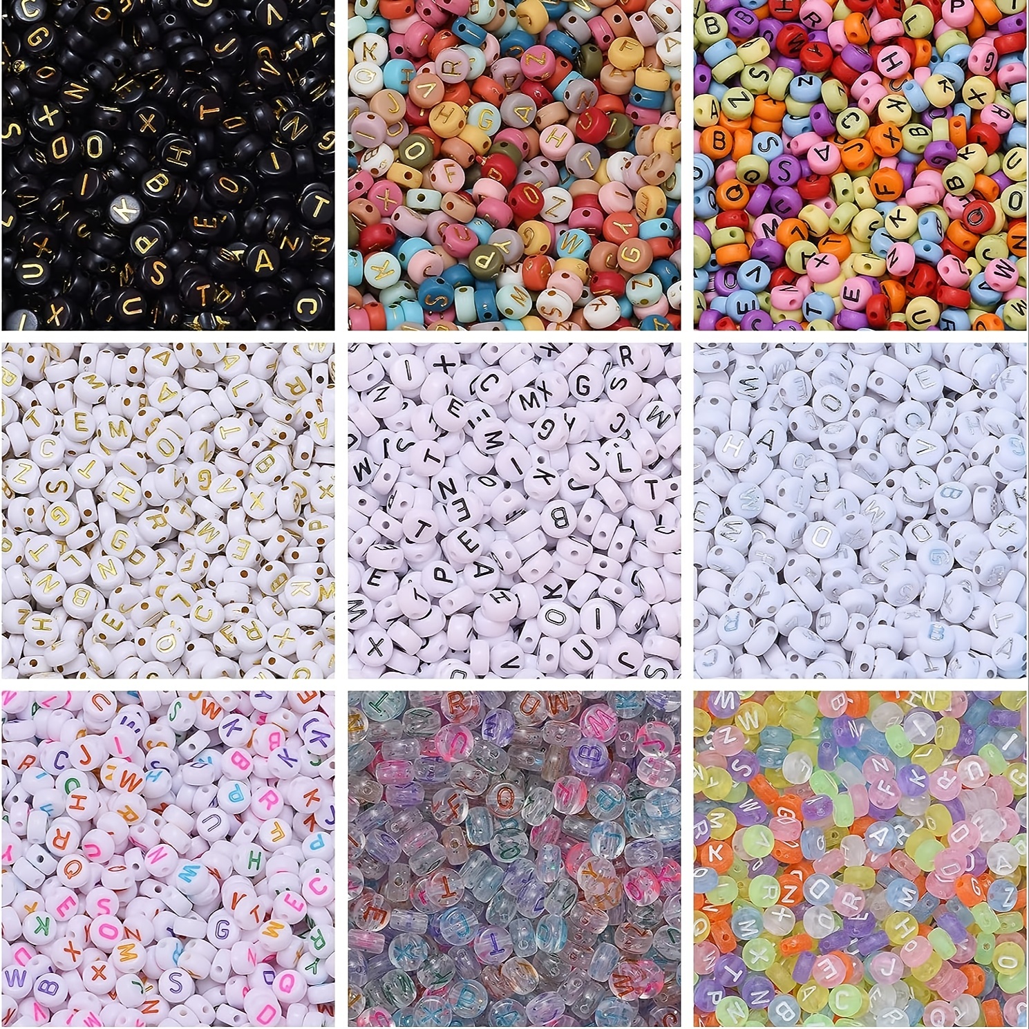 1000Pcs 24 Girds Colorful Plastic Beads With 2pcs Beaded Elastic Rope For  Creative Fashion DIY Bracelet Necklace Handicrafts Jewelry Making Supplies