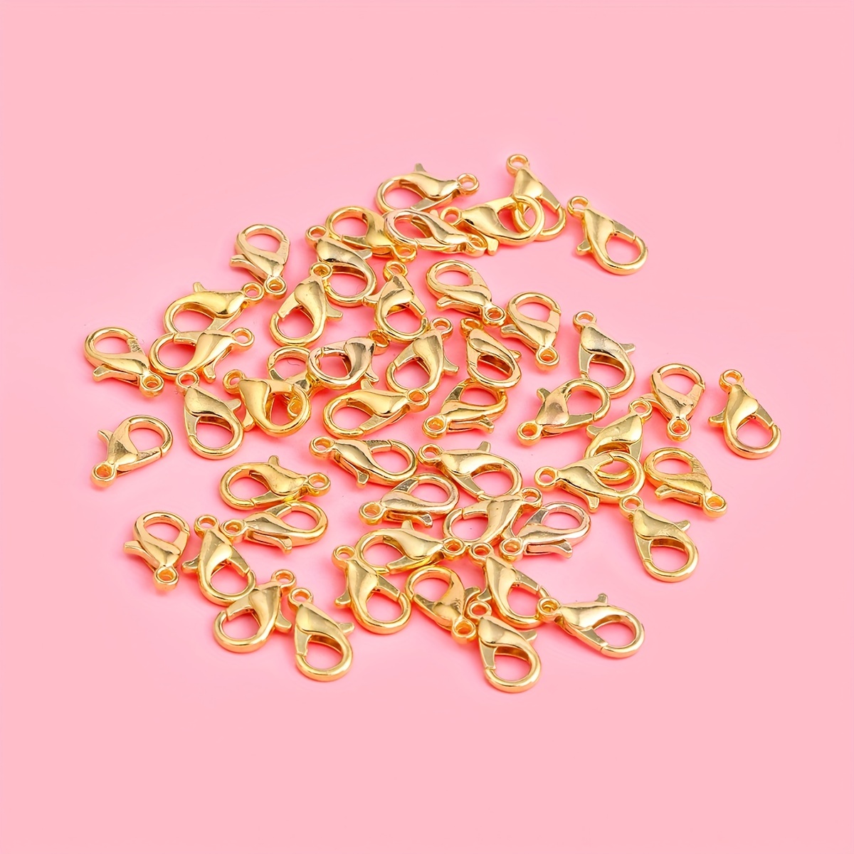 200pcs Stainless Steel Lobster Claw Clasps KC Gold Fastener Hook Bracelet Necklace Clasps Findings for DIY Jewelry Making 12x6mm(KC Gold)