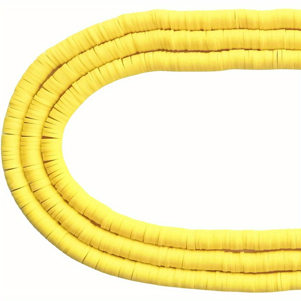 Yellow Opaque 8mm Heishi Disc Polymer Clay Beads (1 Strand)