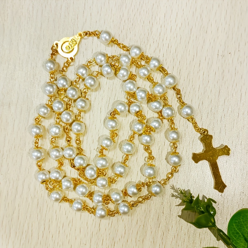 Unisex Mini Rosaries Baptism Rosary Beads Acrylic Ivory - Temu