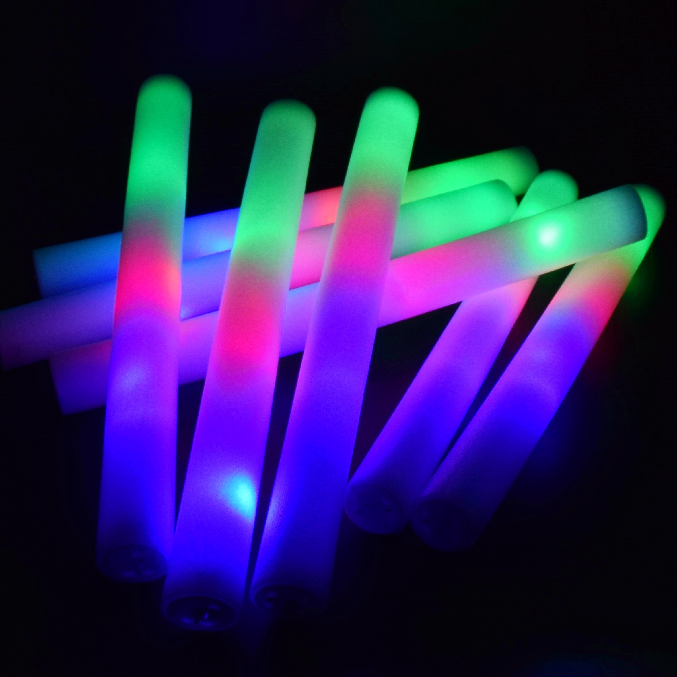 Sponge Flashing Tube Glow In The Dark Light-Up Foam Sticks Built-in Button  Battery Party Wedding Festival Supplies