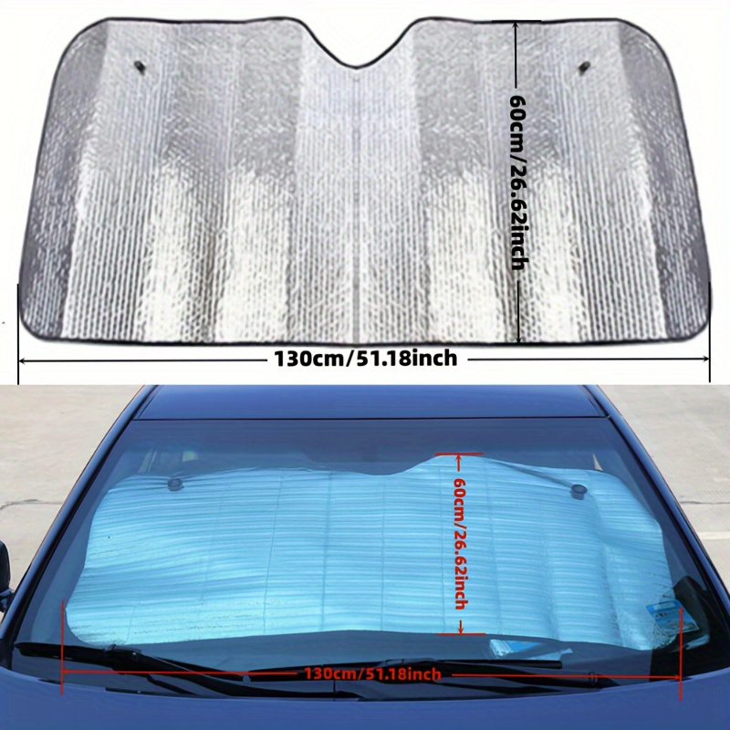 TIENDA EURASIA - Parasol Coche Delantero de Aluminio Reflectante,  Protección Rayos UV Parabrisas 160x75 cm
