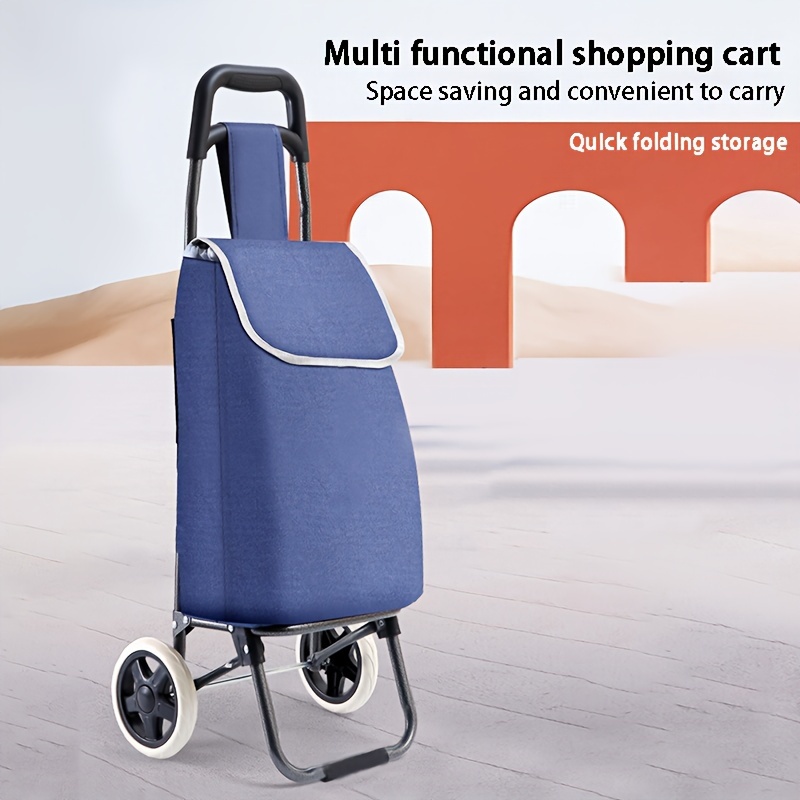 Carro plegable pequeño para manejo de equipaje, remolque de carga con ruedas,  carrito de compras para el hogar, carrito portátil ligero - AliExpress