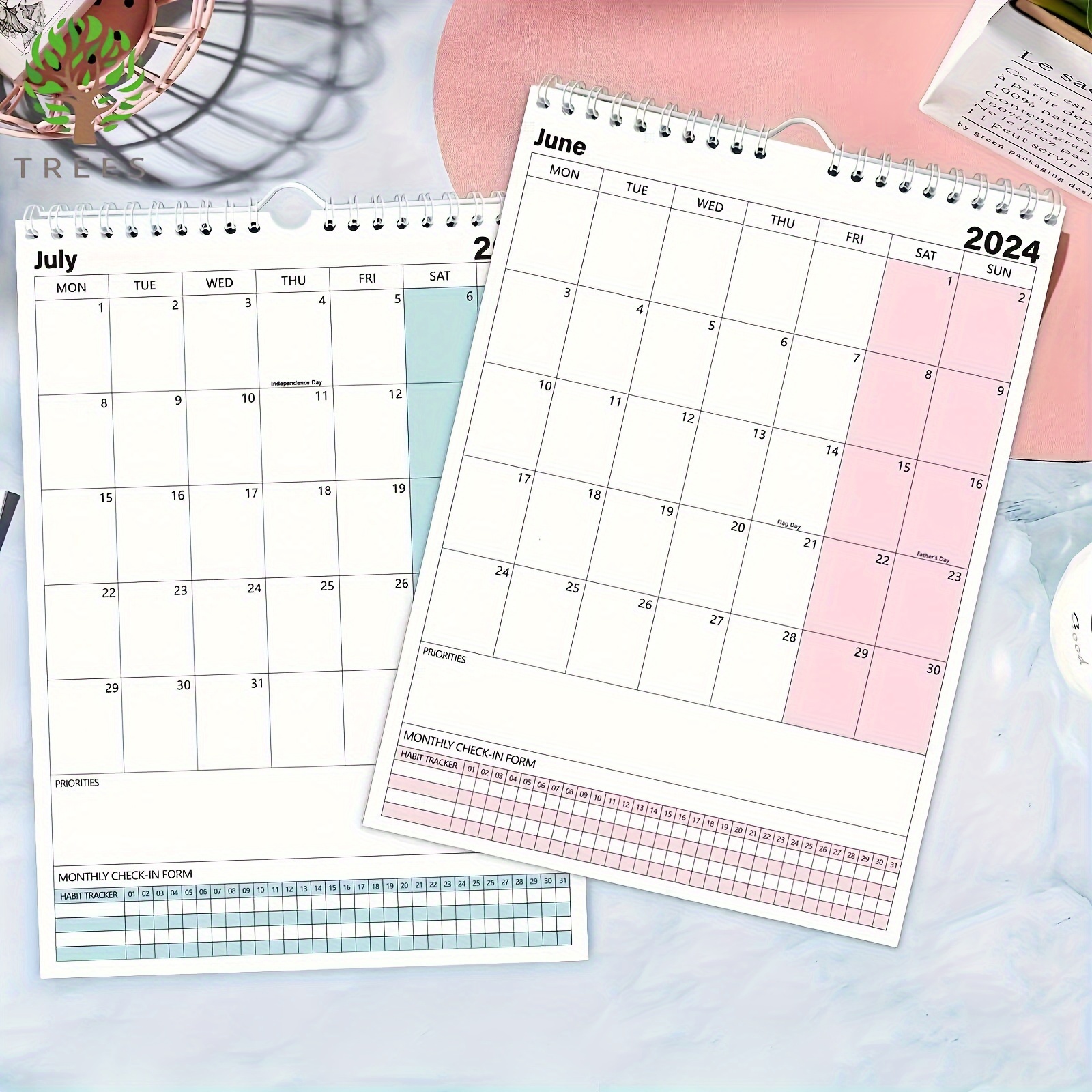 Mini calendrier de bureau 2022 avec anneaux en métal à double spirale -  Calendrier portable pour la maison, le bureau, l'école, le calendrier  mensuel