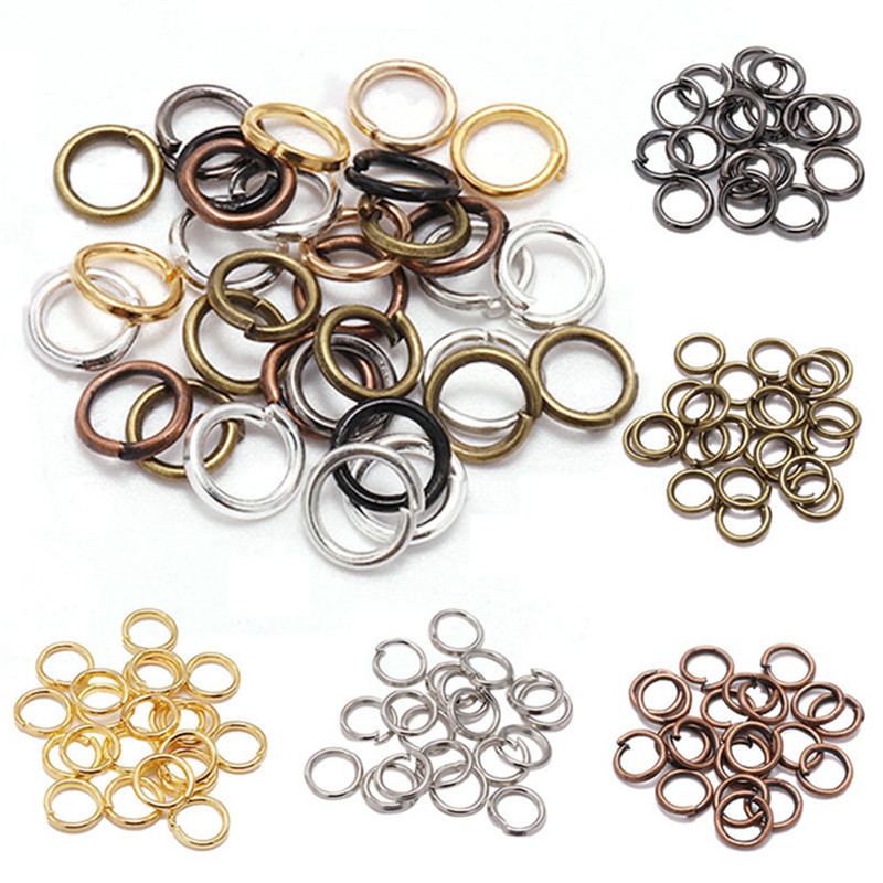 Halyuhn 200pcs 5-9 mm Crafts Double Split Rings Fishing, Key Rings for Keychains, Stainless Steel Mini Split Ring with Plier, Double Jump Rings for JE