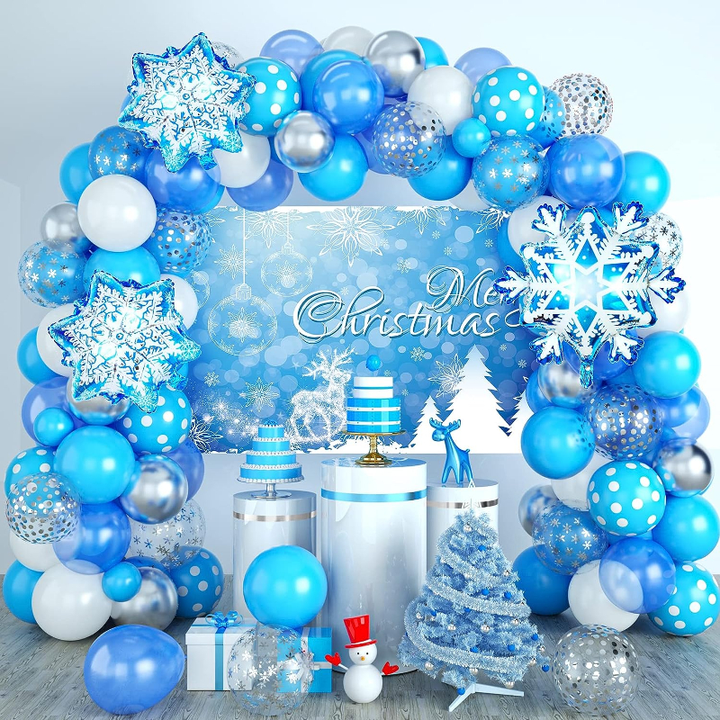 Set Di Palloncini Frozen, 36 Pezzi Di 30 Cm Palloncini Blu Viola, Palloncini  In Lattice Blu Viola E Argento Metallizzato Con Palloncini A Confetti Di  Fiocchi Di Neve Per Bambine, Decorazioni Festa